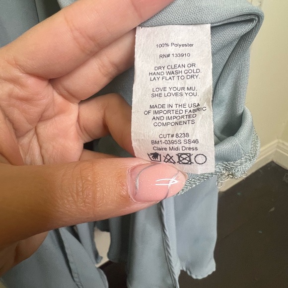 Show Me Your Mumu Claire Midi Dress Silver Sage Crisp Size Large (All bows) - Picture 7 of 8